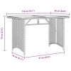 Patio Table with Glass Top Gray 43.3"x26.8"x27.6" Poly Rattan