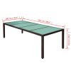 11 Piece Patio Dining Set with Cushions Poly Rattan Brown