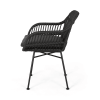 Orlando Faux Rattan Chairs (Set of 2) , Dark Gray Finish