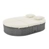 TOPMAX Outdoor Sun Bed Patio 2-Person Daybed with Cushions and Pillows