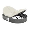 TOPMAX Outdoor Sun Bed Patio 2-Person Daybed with Cushions and Pillows