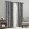 Knitted Jacquard Paisley Total Blackout Grommet Top Curtain Panel(Only 1 Pc Panel