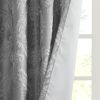 Knitted Jacquard Paisley Total Blackout Grommet Top Curtain Panel(Only 1 Pc Panel