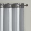 Knitted Jacquard Paisley Total Blackout Grommet Top Curtain Panel(Only 1 Pc Panel