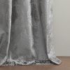 Knitted Jacquard Paisley Total Blackout Grommet Top Curtain Panel(Only 1 Pc Panel