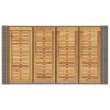 Patio Bar Table with Acacia Wood Top Gray 57.1"x31.5"x43.3" Poly Rattan