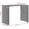 Patio Bar Table with Acacia Wood Top Gray 57.1"x31.5"x43.3" Poly Rattan