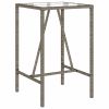 Patio Bar Table Gray 27.6"x27.6"x43.3" Poly Rattan