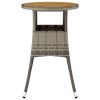 Patio Table √ò23.6"x29.5" Acacia Wood and Poly Rattan Gray