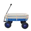 Outdoor Wagon All Terrain Pulling Wood Railing Air Tires Garden Cart