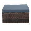 Patio Furniture, Outdoor Furniture, Seasonal PE Wicker Furniture, 5 Set Wicker Furniture With Tempered Glass Coffee Table,
