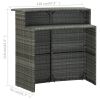 Patio Bar Table Gray 47.2"x21.7"x43.3" Poly Rattan