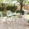 Patio Table White √ò35.4"x29.5" Cast Aluminum