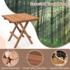 Square Patio Folding Table Indonesia Teak Wood with Slatted Tabletop Portable for Picnic