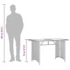 Patio Table with Glass Top Gray 43.3"x26.8"x27.6" Poly Rattan