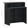 3 Piece Patio Bar Set with Cushions Black