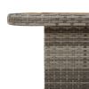 Patio Table Gray 43.3"x43.3"x28" Poly Rattan and Acacia Wood