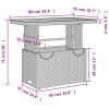 Patio Table Black 35.4"x21.7"x28" Poly Rattan and Acacia Wood