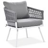 K&K 4-Piece Boho Rope Patio Furniture Set, Outdoor Furniture with Acacia Wood Table