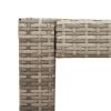 Patio Side Table with Wooden Top Gray 23.6"x15.7"x29.5" Poly Rattan