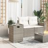 Propane Tank Cover Table Gray 15.7"x15.7"x23.6" Poly Rattan