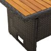 2 Piece Patio Lounge Set with Cushions Black Poly Rattan