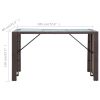 7 Piece Patio Bar Set with Cushions Poly Rattan Brown