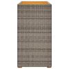 Patio Side Table with Wooden Top Gray 39.4"x15.7"x29.5" Poly Rattan