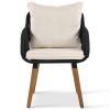 K&K 5 Pieces Patio Furniture Chair Sets, Patio Conversation Set With Wicker Cool Bar Table, Ottomans,Outdoor Furniture Bistro Sets for Porch,Backyard