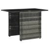 3 Piece Bistro Set with Cushions Poly Rattan Gray