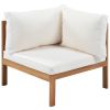 GO Wood Structure Outdoor Sofa Set with beige Cushions Exotic design Water-resistant and UV Protected texture High quality acacia wood Strong Metal Ac