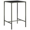 5 Piece Patio Bar Set with Cushions Poly Rattan Gray