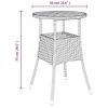 Patio Table √ò23.6"x29.5" Acacia Wood and Poly Rattan Black