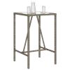 Patio Bar Table Gray 27.6"x27.6"x43.3" Poly Rattan