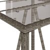 Patio Bar Table Gray 27.6"x27.6"x43.3" Poly Rattan