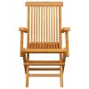 9 Piece Folding Patio Dining Set Solid Teak Wood