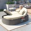 TOPMAX Outdoor Sun Bed Patio 2-Person Daybed with Cushions and Pillows
