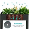 Elevated Planter Box on Wheels with Non-slip Legs and Storage Shelf