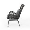Outdoor Wicker Club Chairs with Cushions (Set of 2), Gray and Dark Gray