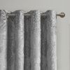 Knitted Jacquard Paisley Total Blackout Grommet Top Curtain Panel(Only 1 Pc Panel