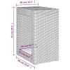 Patio Side Table with Wooden Top Gray 23.6"x15.7"x29.5" Poly Rattan