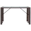 7 Piece Patio Bar Set with Cushions Poly Rattan Brown