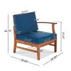 PERLA 3 SEATER SOFA AND TABLE SET, BLUE