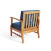 PERLA 3 SEATER SOFA AND TABLE SET, BLUE
