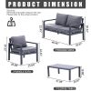 4-piece Aluminum Outdoor Patio Conversation Set