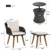K&K 5 Pieces Patio Furniture Chair Sets, Patio Conversation Set With Wicker Cool Bar Table, Ottomans,Outdoor Furniture Bistro Sets for Porch,Backyard