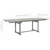 Patio Dining Table (63"-94.5")x39.4"x29.5" Solid Acacia Wood
