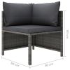 7 Piece Patio Lounge Set with Cushions Poly Rattan Gray