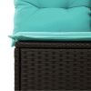 4 Piece Patio Sofa Set with Cushions Black Poly Rattan Acacia
