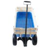 Outdoor Wagon All Terrain Pulling Wood Railing Air Tires Garden Cart